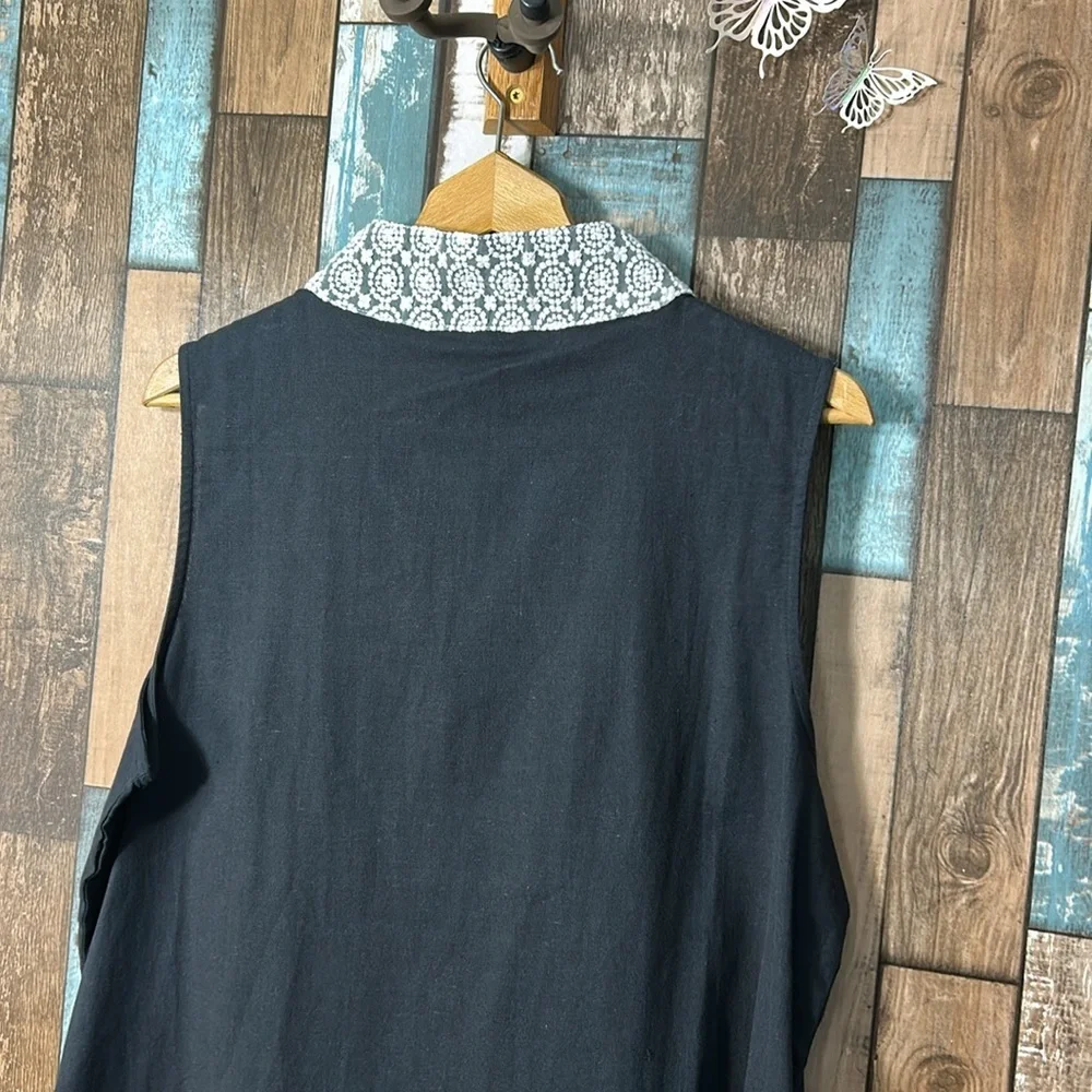 Charlie Page large navy lace trim V-neck dress - Picture 13 of 15